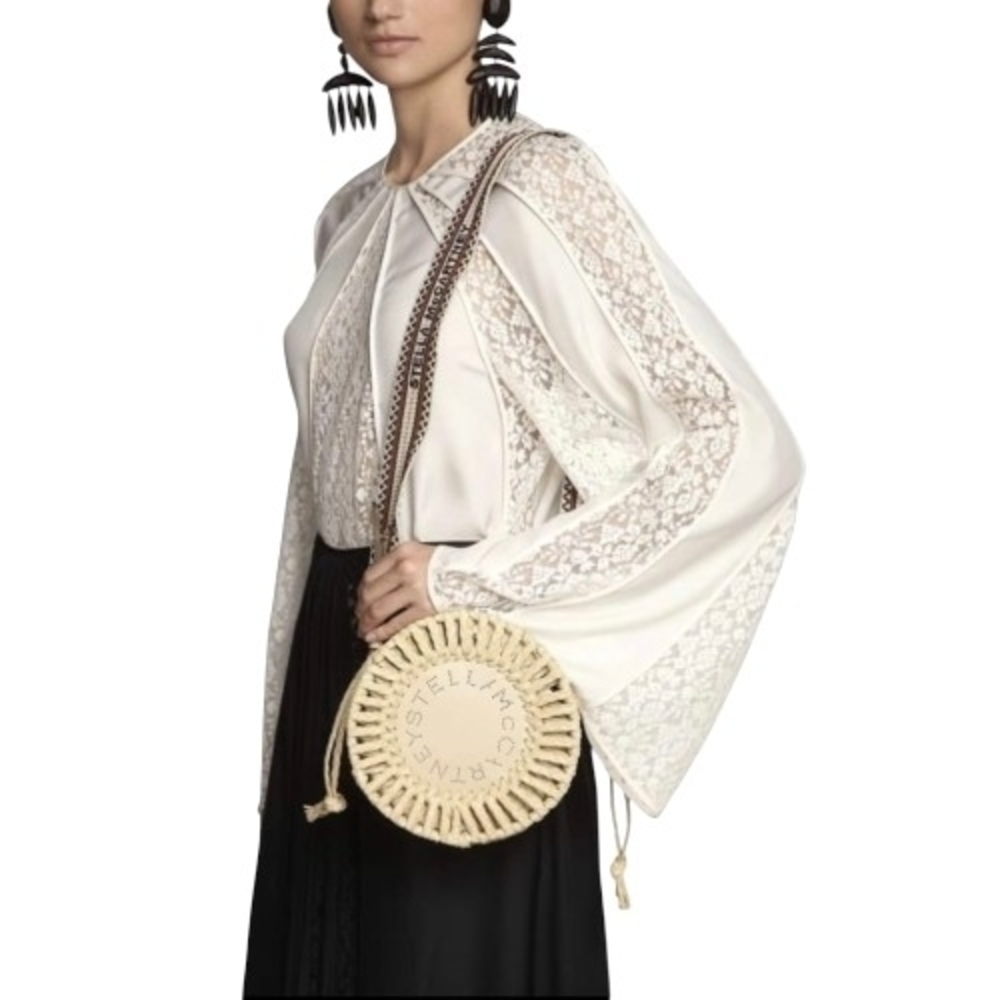 Stella McCartney Lace Cape Sleeve Blouse & Long Skirt Set size L, Ivory & black - Picture 3 of 16